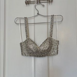 H&M x Moschino rhinestone covered bustier sz 32